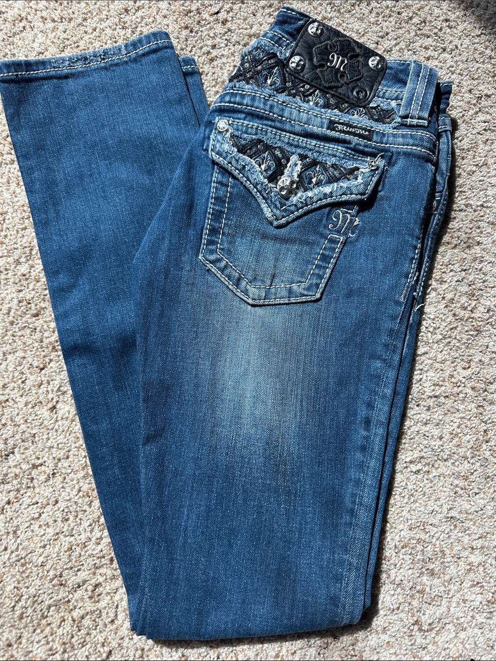 Miss Me Blue Embellished Boot Cut Jeans